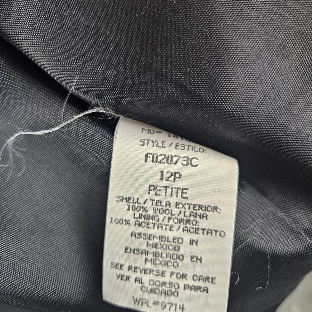 Sag Harbor Petite Black‎ 100% Wool Blazer Jacket Size 12P F02073C Professional - Picture 7 of 8